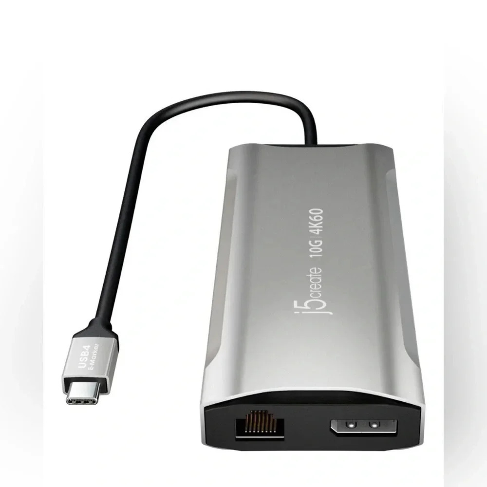 NEW j5create - 4K60 Elite USB-C Triple-Monitor 10Gbps Mini Dock - Space Grey - Picture 5 of 12